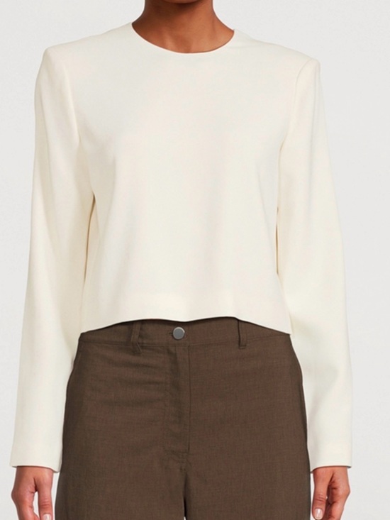 Theory Tops - Theory Ivory Long-Sleeve Crewneck Top